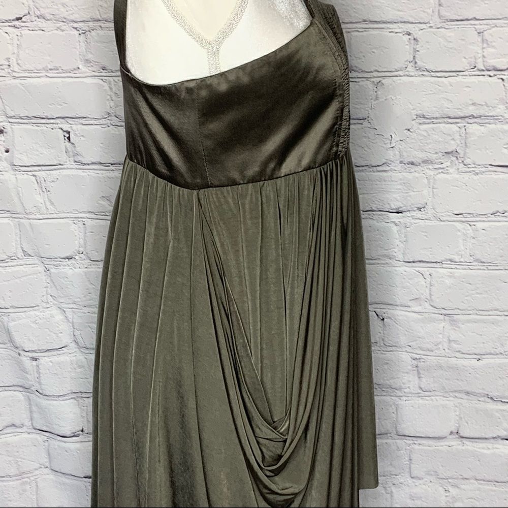 Alice + OLIVIA Silk light olive green draped dress - Picture 7 of 14